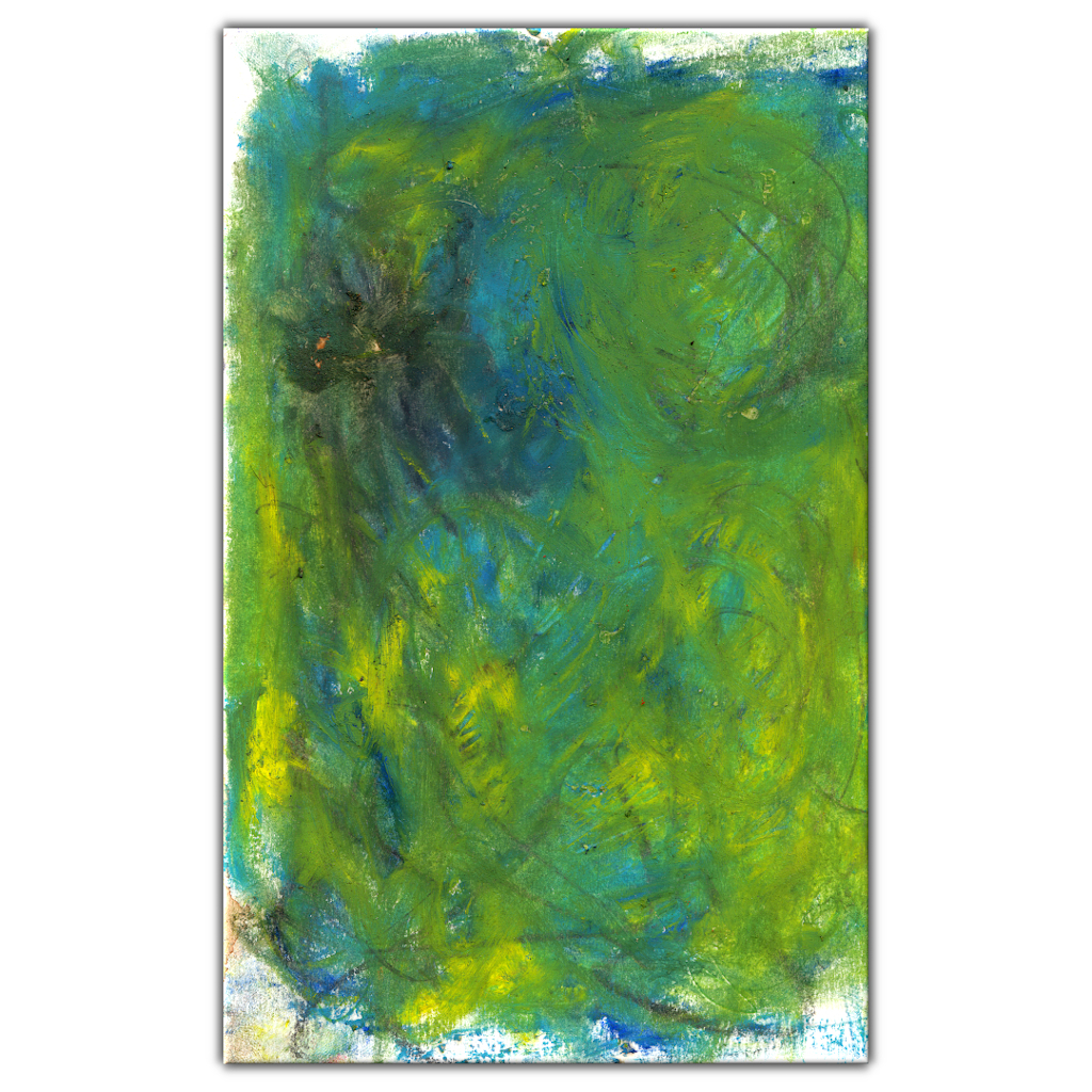 green oil pastel abstract